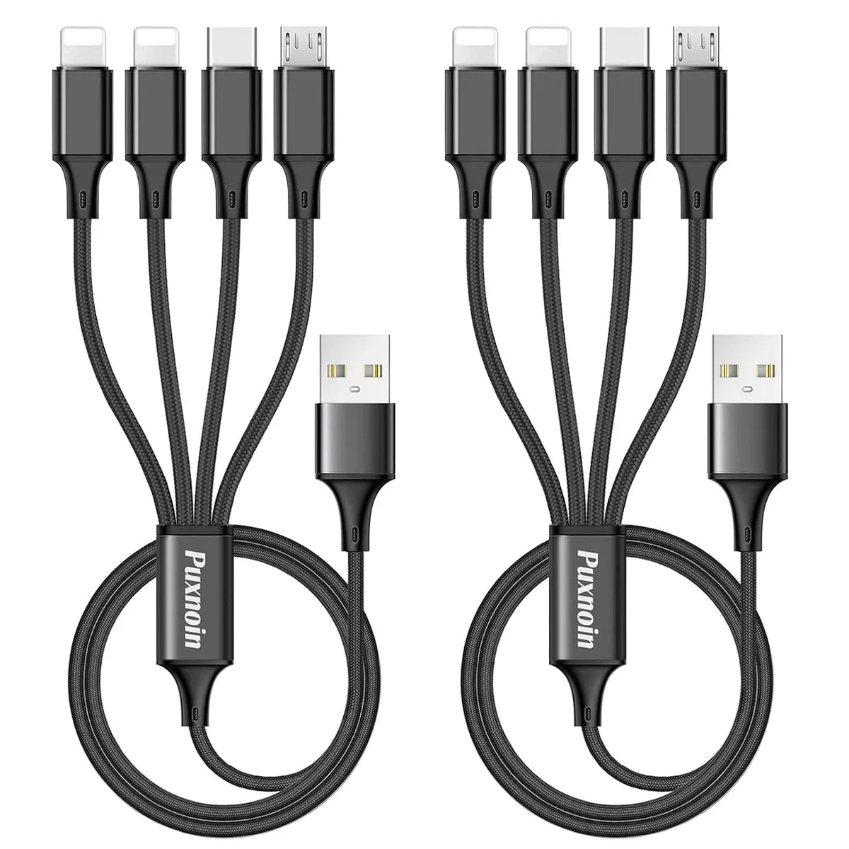 Miimall Miimall 2Pack 4ft 4-in-1 Multi Charging Cable Braided — product photo