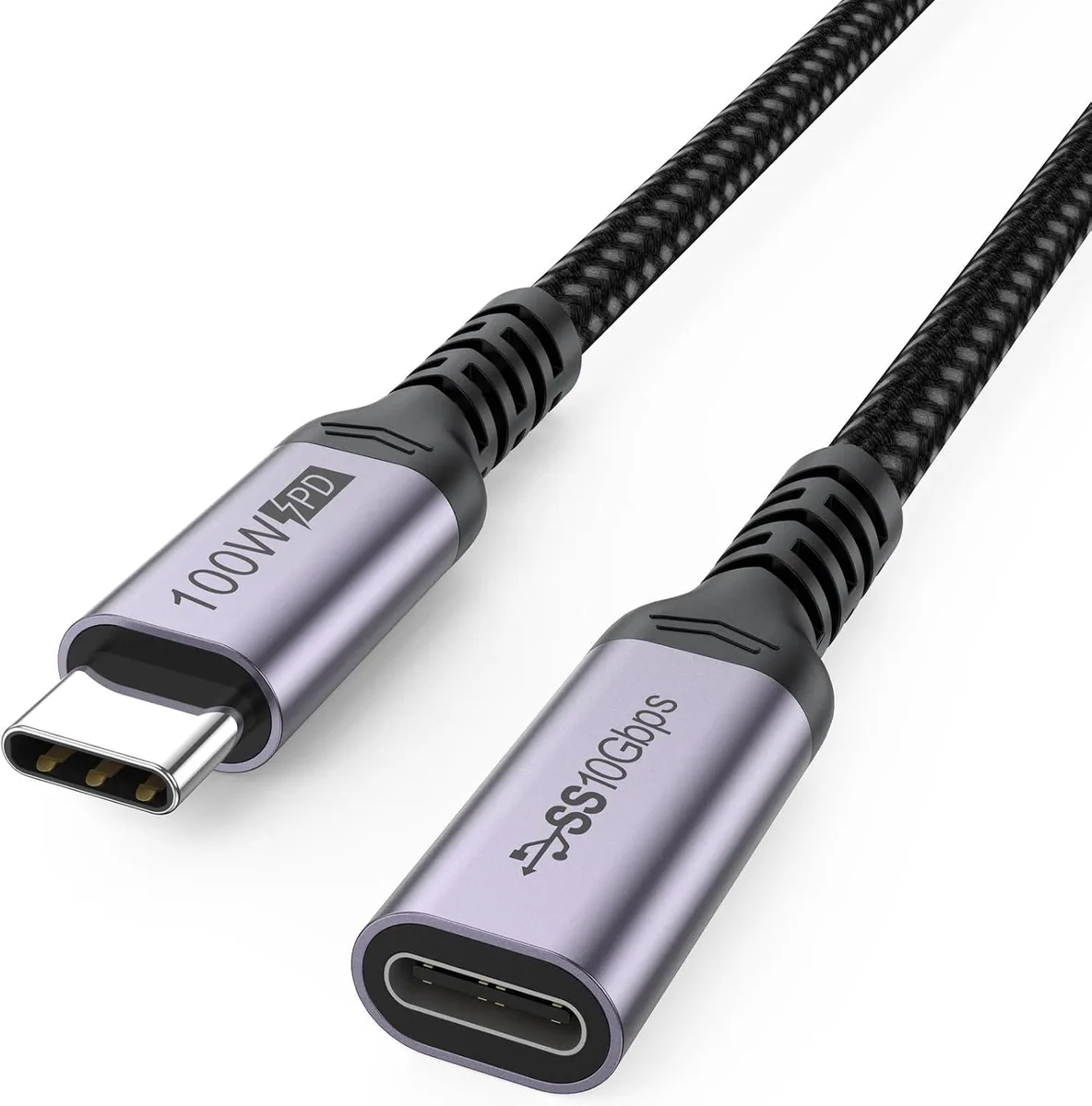 Kootion Kootion USB C Extension Cable 6.6ft 10Gbps 100W 4K@60Hz USB 3.2 Gen 2 Male to Female — product photo