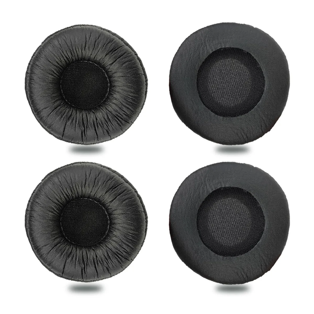 White 50 mm replacement ear cushions, four pack, breathable leatherette finish