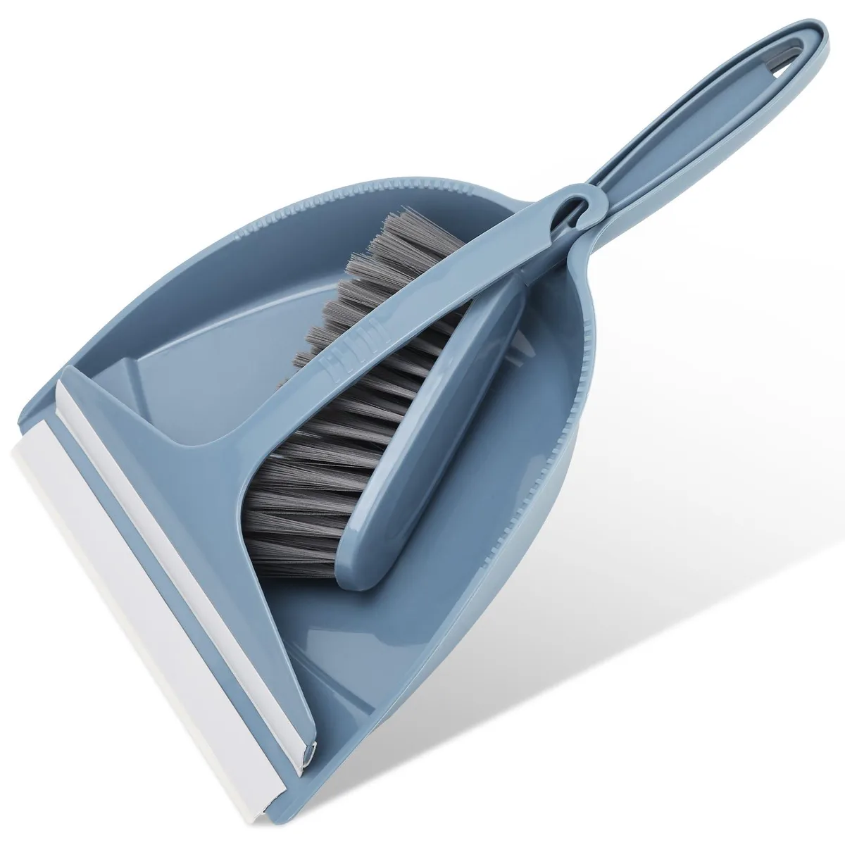 White 12 in hand broom dustpan squeegee set wall mountable
