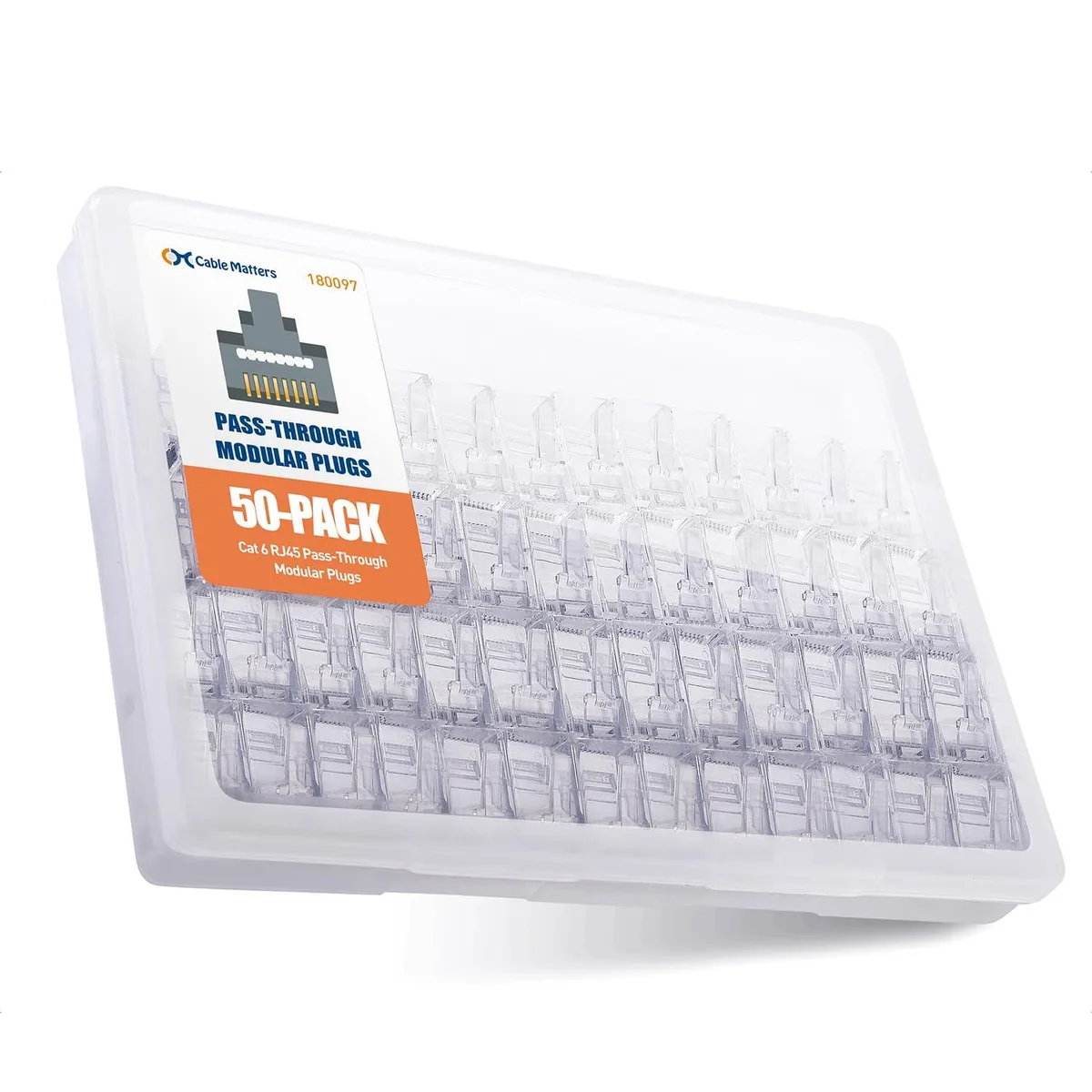  Cable Matters 180097x50 Cat6 Pass-through RJ45 Connectors 50-pack — product photo