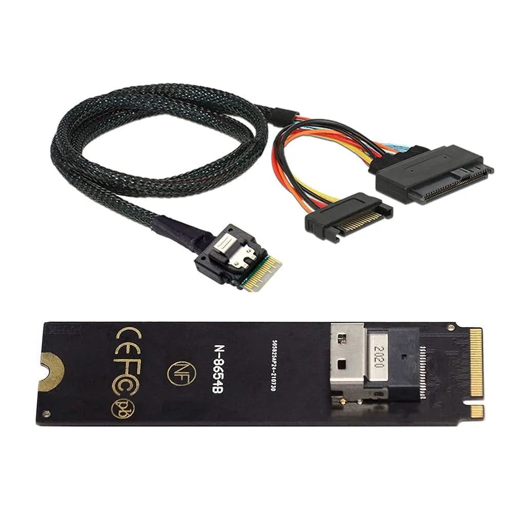 Vszerda Vszerda NGFF M-Key NVME to SFF-8654 Adapter and U.2 SFF-8639 Cable 50cm — product photo