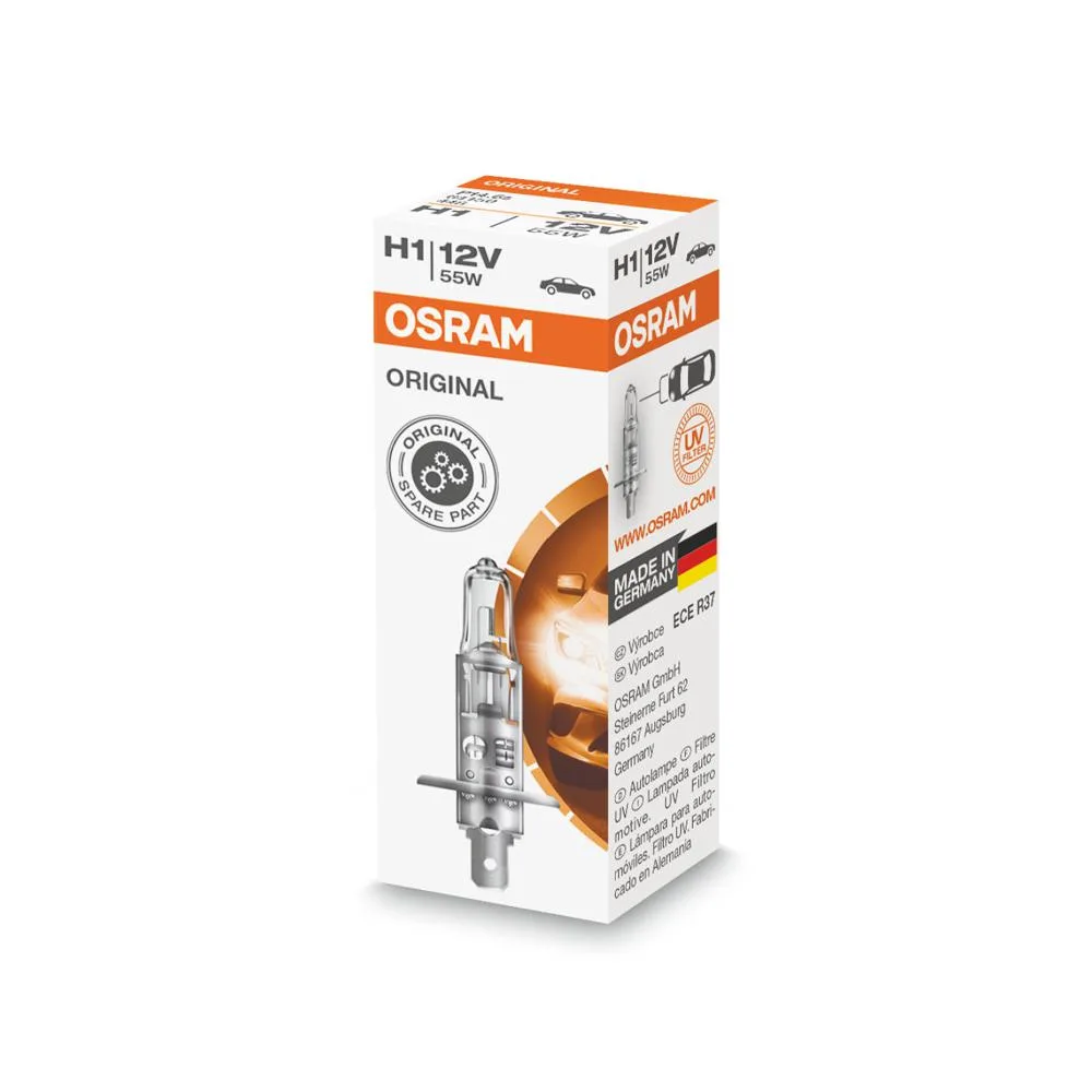 OSRAM H1 64150 halogen bulb clear glass capsule metal base