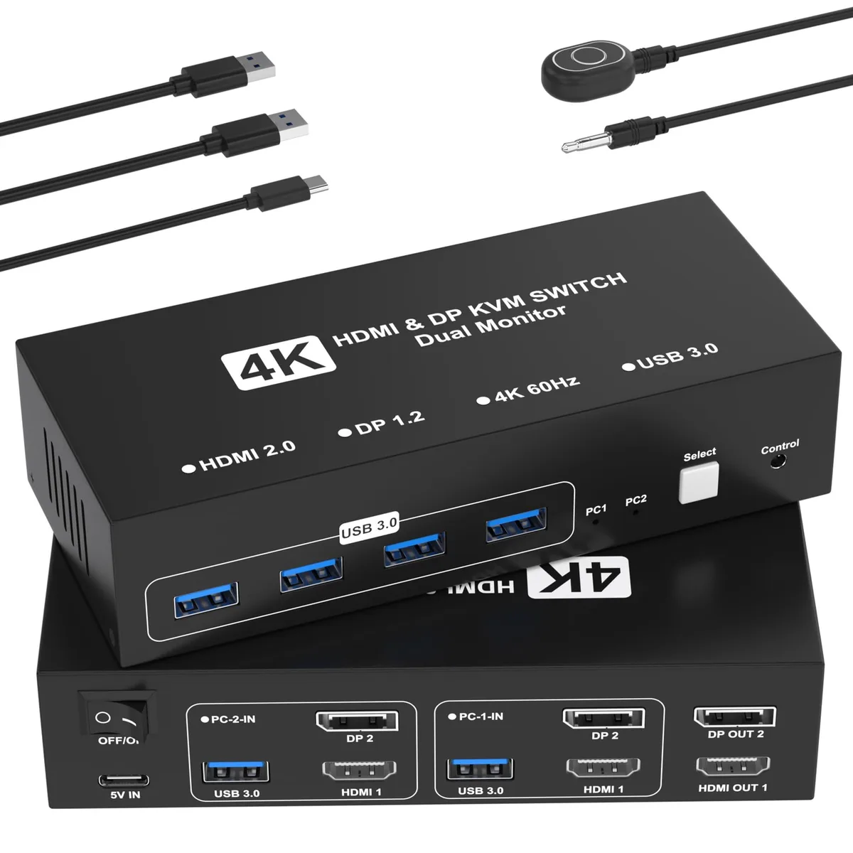 TRENDnet HDDP KVM-4K KVM Switch 2×2 4K@60Hz USB 3.0 — product photo