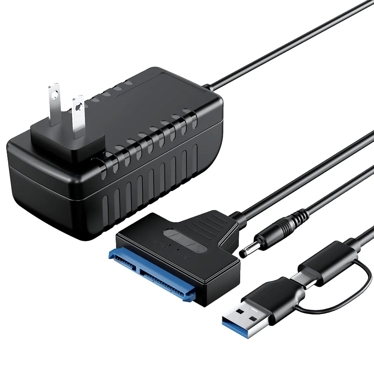 BUCIER BUCIER SATA to USB 3.0 and USB C Adapter Cable with 12V/2A Power Adapter — product photo