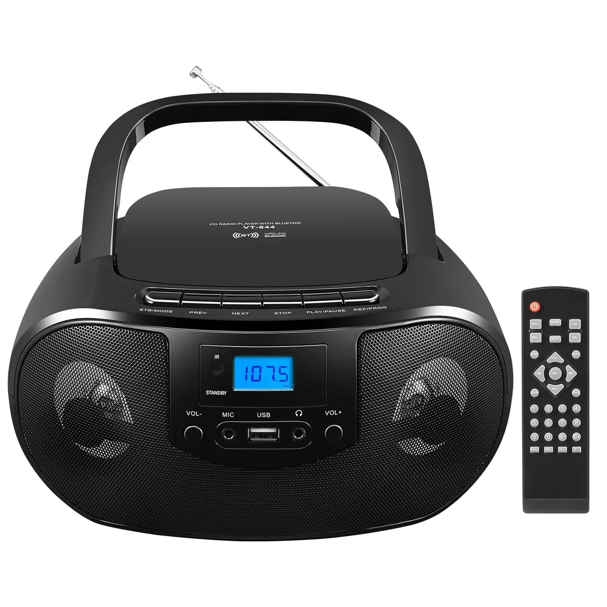  Gelielim 844-Black CD Boombox Bluetooth 5.0 FM Radio — product photo