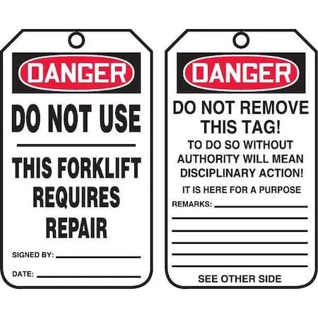 Accuform Signs Accuform Signs TRS327PTP Danger Tag Pack of 25 — product photo