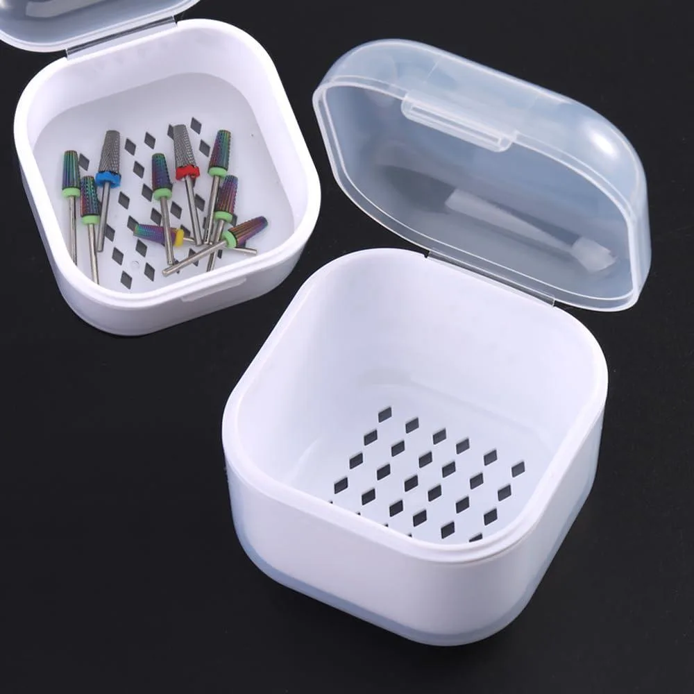  Nail Tool Sterilizer Box Plastic Sterilization Tray with Strainer Pedicure Manicure Cleaning Equipment — product photo
