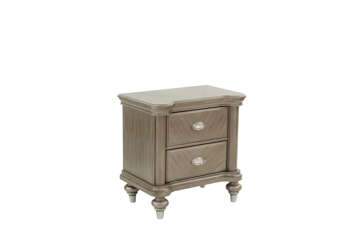 Champagne wood nightstand 28" tall 18" wide