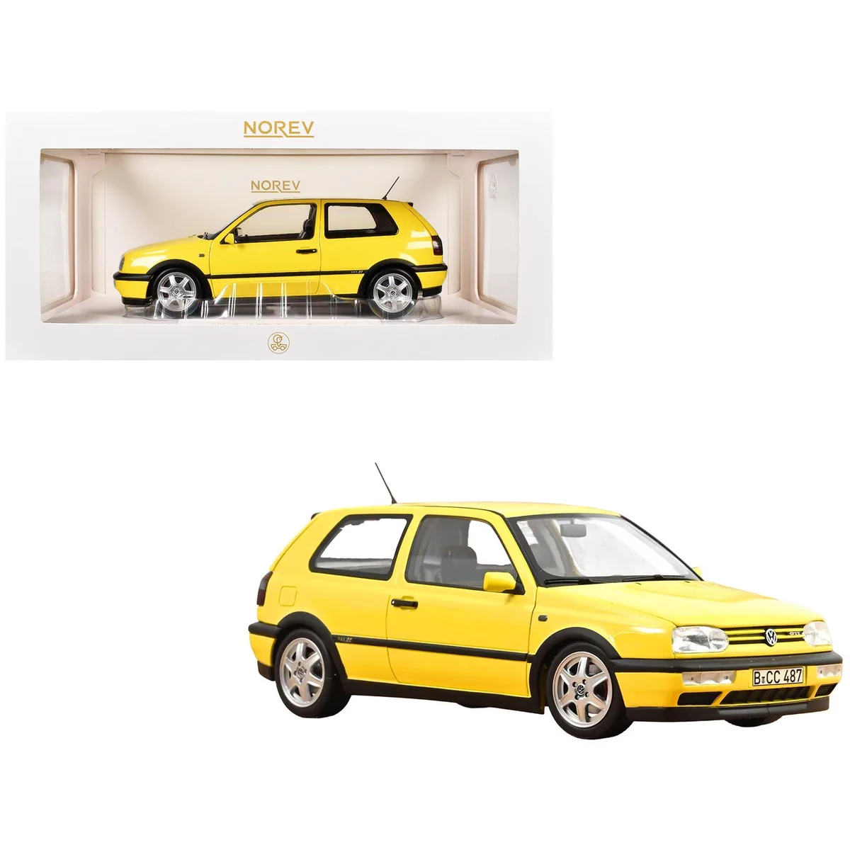 Norev Norev 1994 Volkswagen Golf GTI Color Concept Yellow 1/18 Diecast Hobby Collectible — product photo