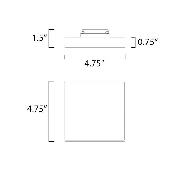 Black 4.75 inch flush mount ceiling light with recessed white diffuser