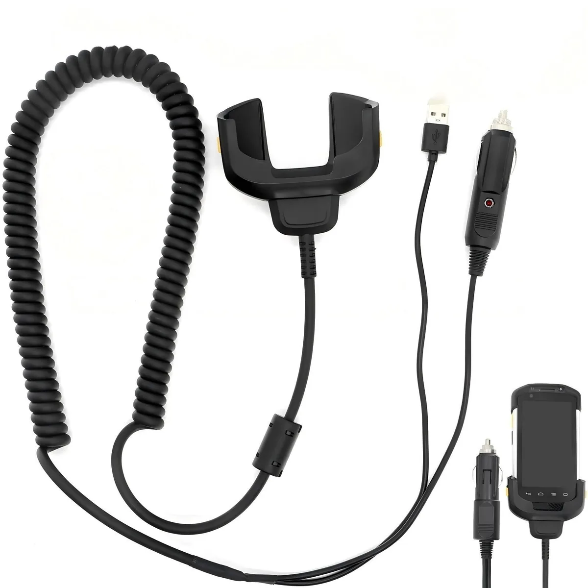 Zebra TC70 TC72 TC75 TC77 Vehicle USB Charger Cable CHG-TC7X-CLA1-01 — product photo