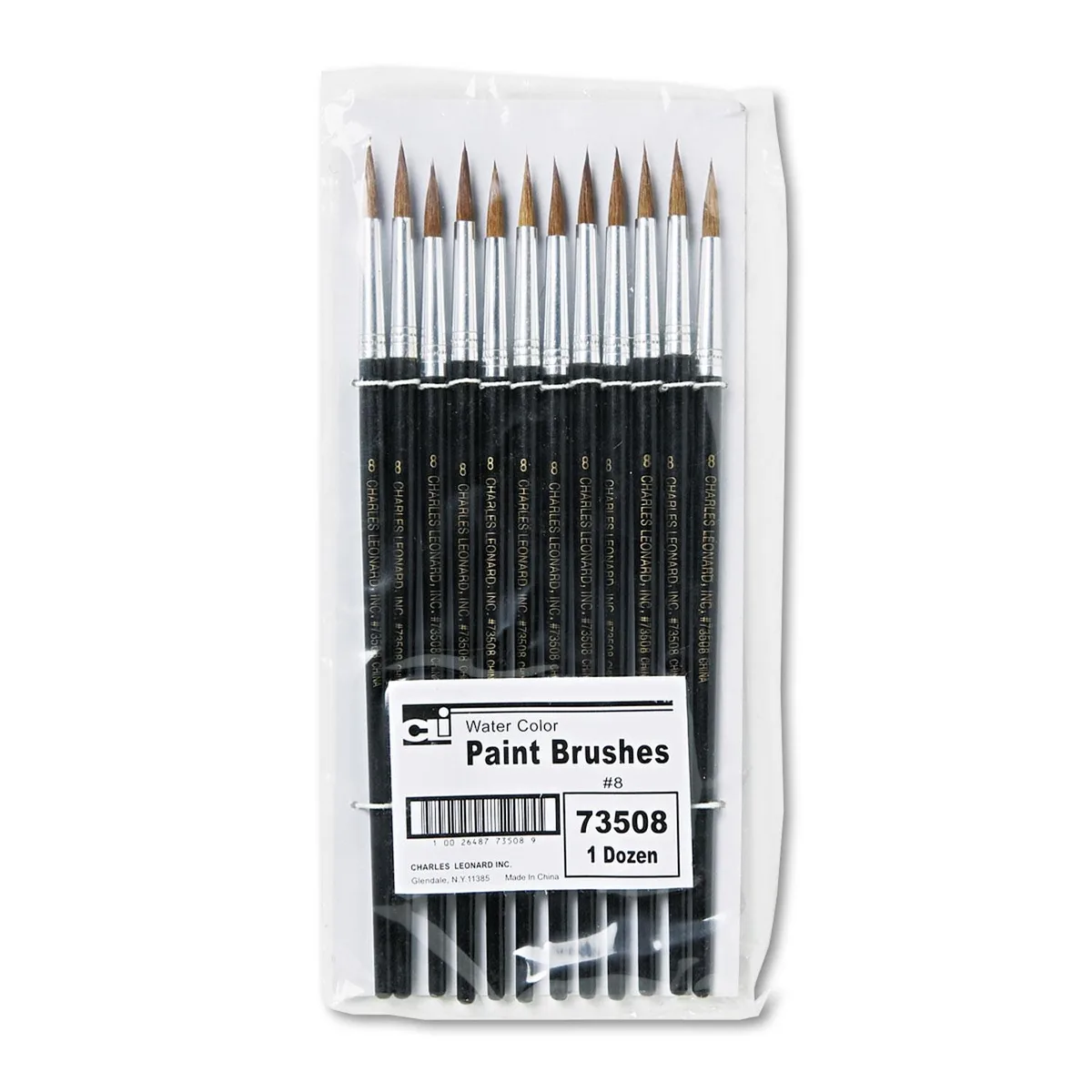 Charles Leonard Charles Leonard 73508 Fine Art Brush Size 8 Camel Hair 12 Pack — product photo