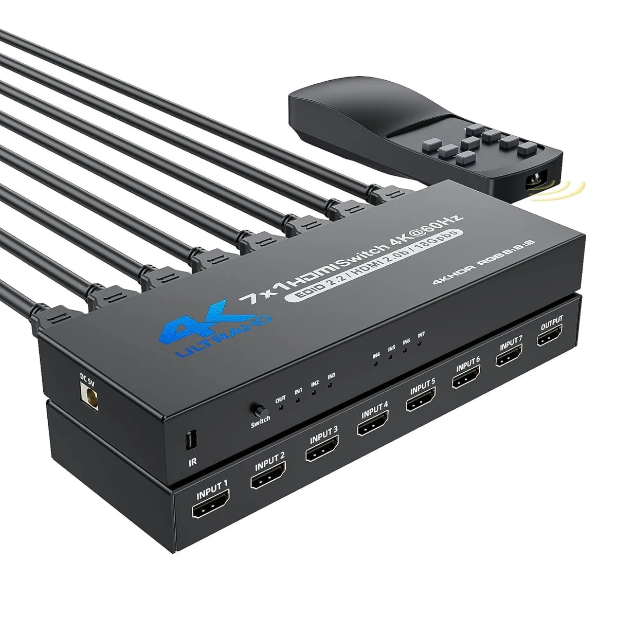 SMUGDESK SMUGDESK 7-Port HDMI Switch 4K 60Hz Black — product photo
