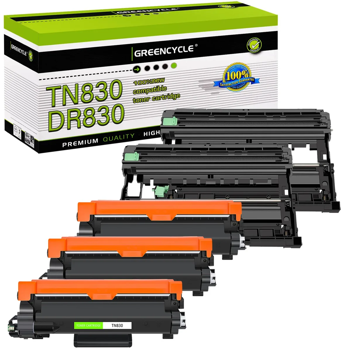 GREENCYCLE GREENCYCLE TN830 DR830 3 toner 2 drum 5 pack — product photo