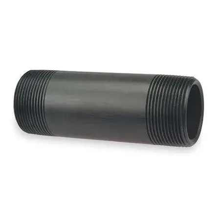 Red Chemtrol Schedule 80 pipe nipple, threaded both ends
