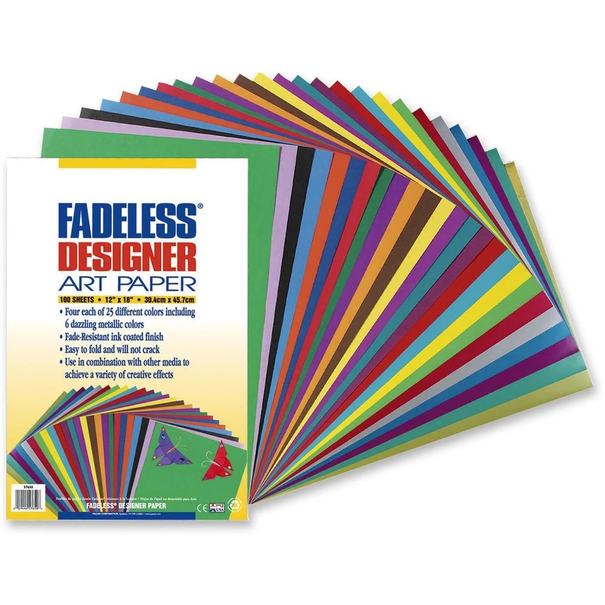 Pacon Pacon 57650 Fadeless Designer Paper 100 Sheets 12x18in 25 Colors — product photo
