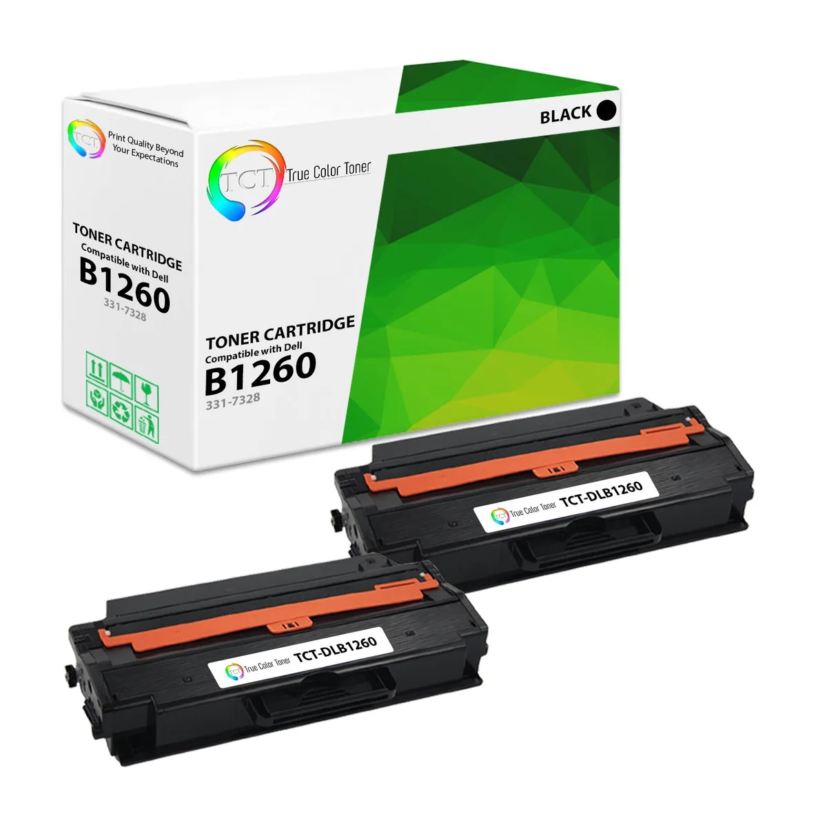 True Color Toner True Color Toner 331-7328 Black Toner Cartridge 2 Pack 2500 Pages — product photo