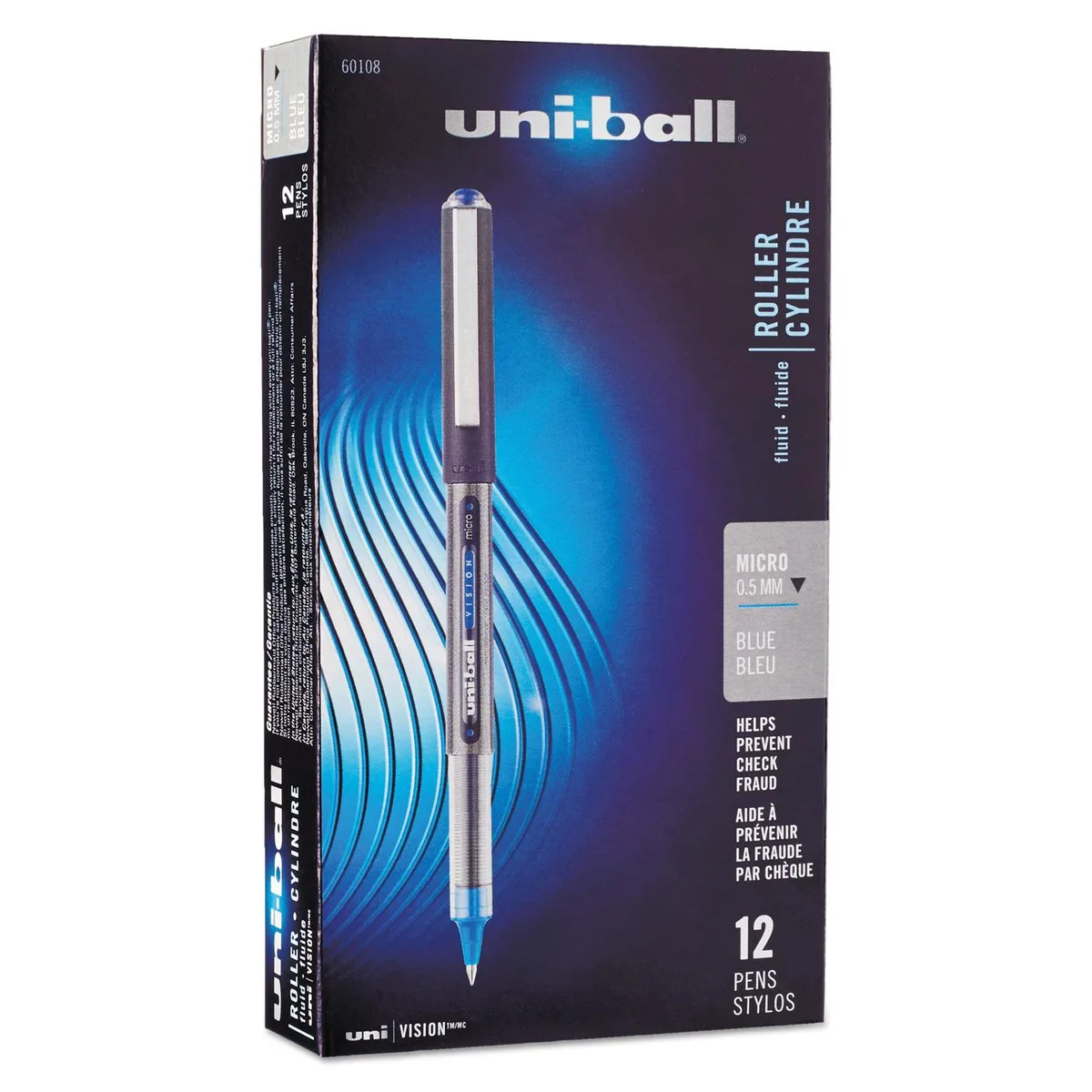 Sanford Sanford 60108 uni-ball Vision Roller Ball Pen Micro .5 mm Blue Dozen — product photo