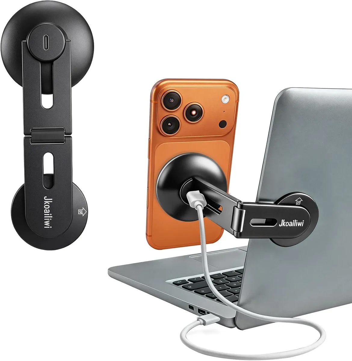 Luisport Luisport 15W Wireless Charger Magnetic Phone Holder Mount Laptop Monitor Foldable iPhone 12-17 Black — product photo