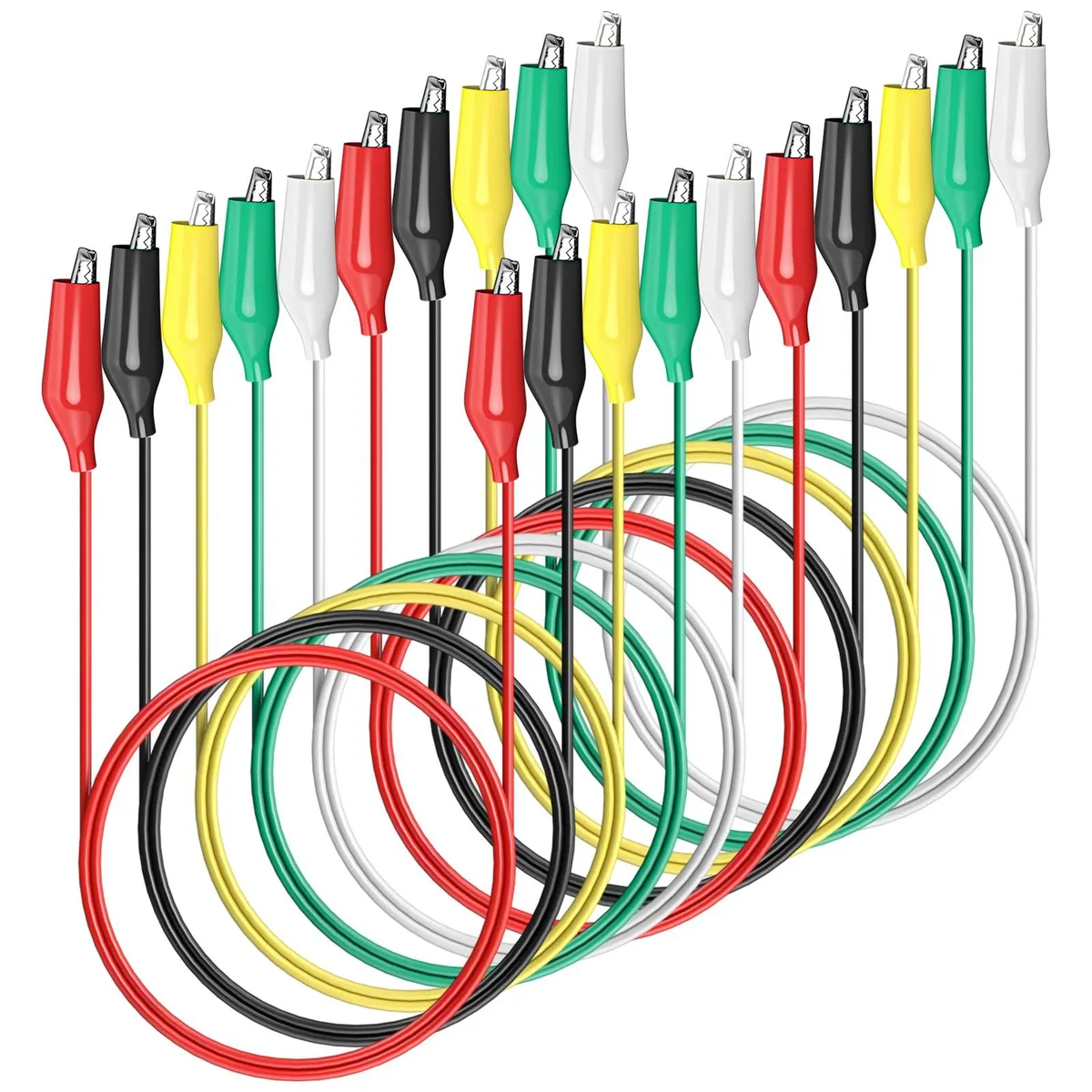 KEHIPI KEHIPI P1025 10PCS Alligator Clip Test Leads 50cm 5 Colors — product photo