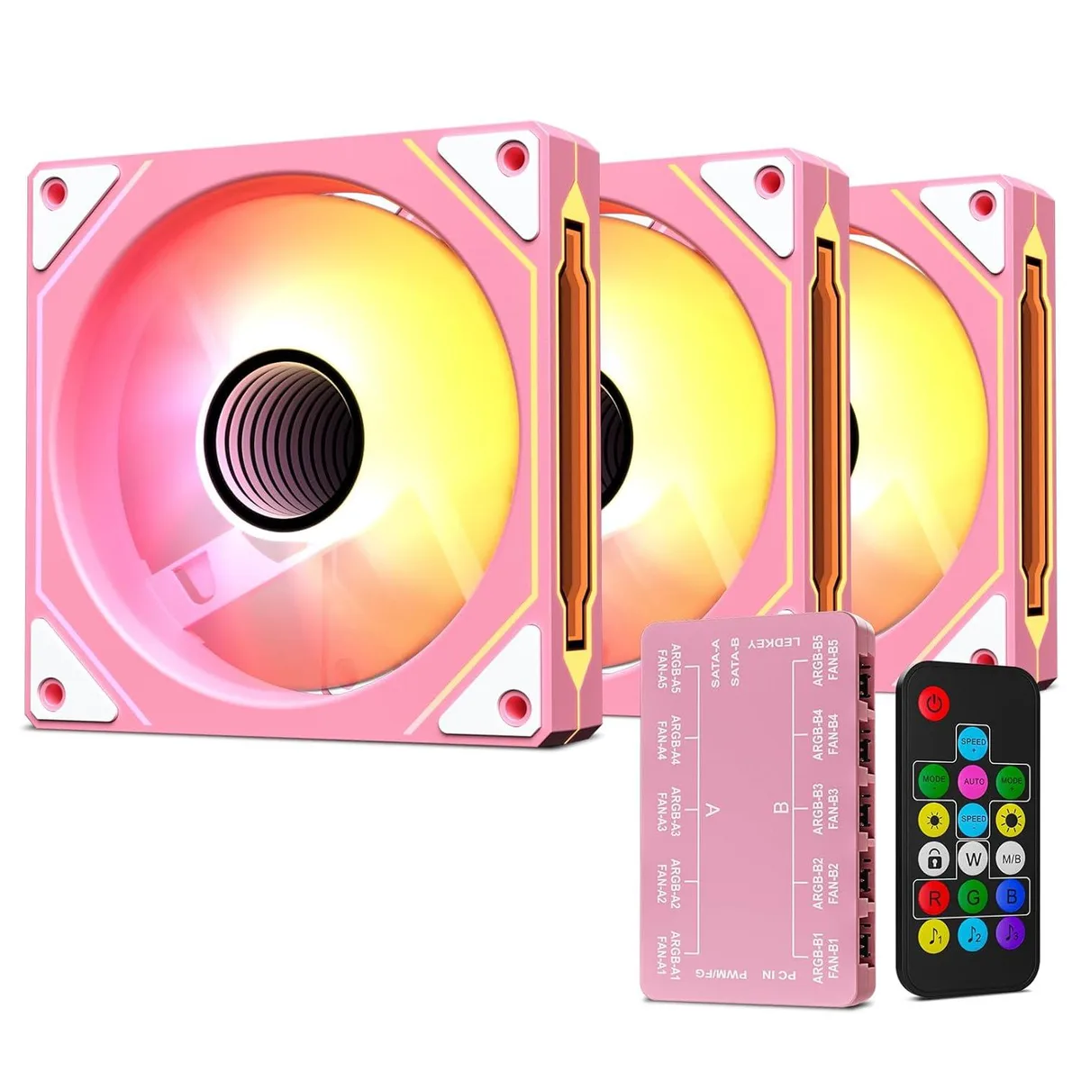 Vetroo Vetroo LF120 Pink 3-Pack 120mm ARGB Case Fans — product photo