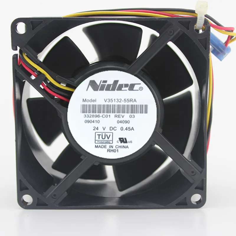 SXDOOL SXDOOL V35132-55RA 80mm 24V 0.45A 80x80x38mm 3-pin case fan — product photo