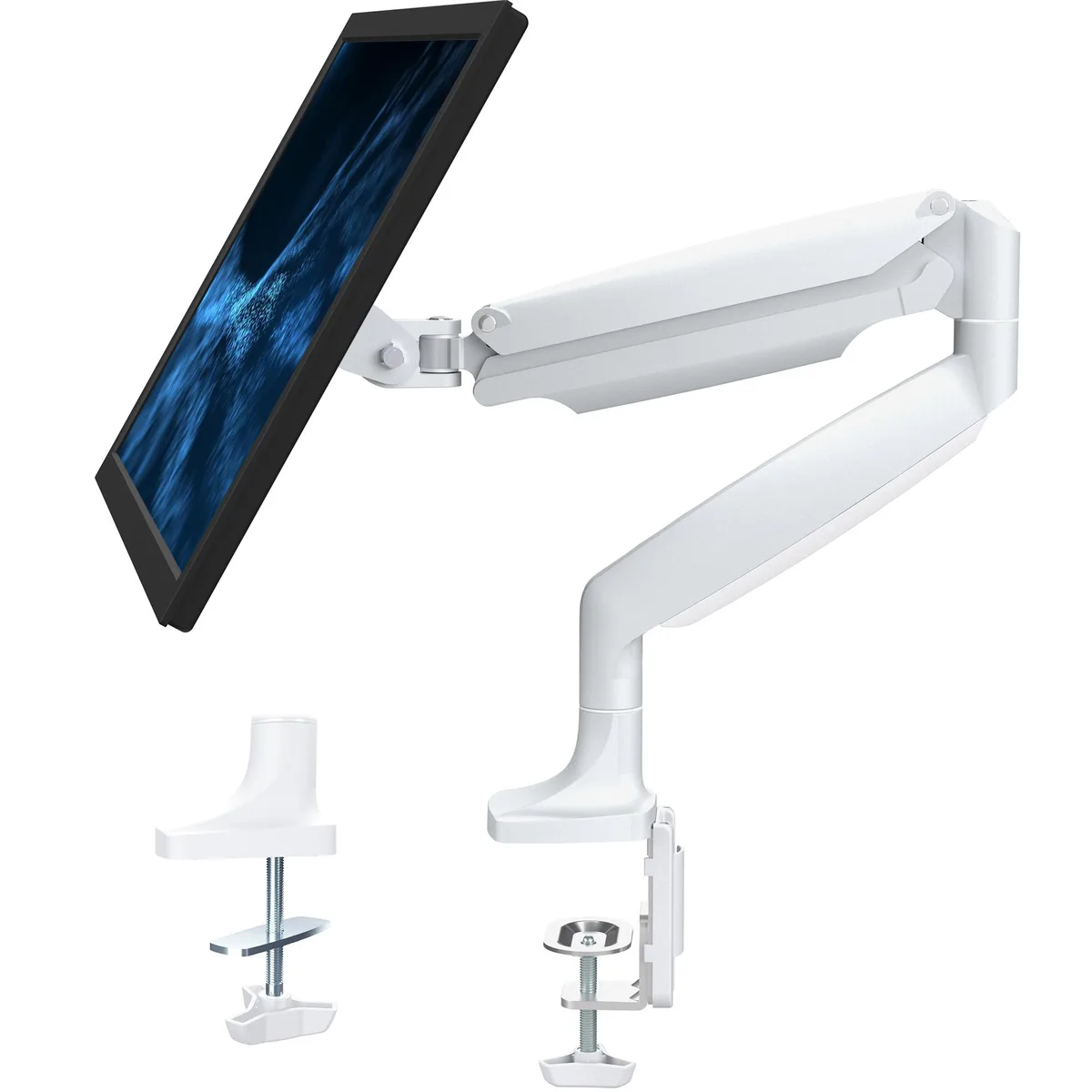 VIVO VIVO White Aluminum Pneumatic Monitor Arm 13-32" 2.2-20 lbs — product photo