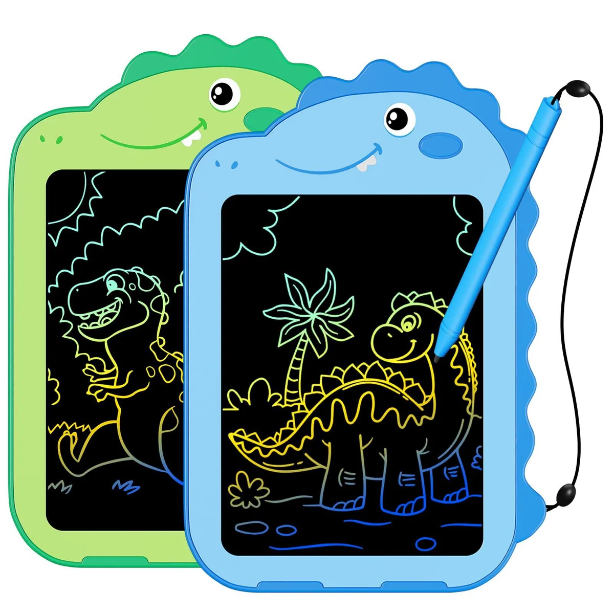 OMXDG OMKA22 6.5 inch LCD Writing Tablet 2 Pack Dinosaur Blue — product photo