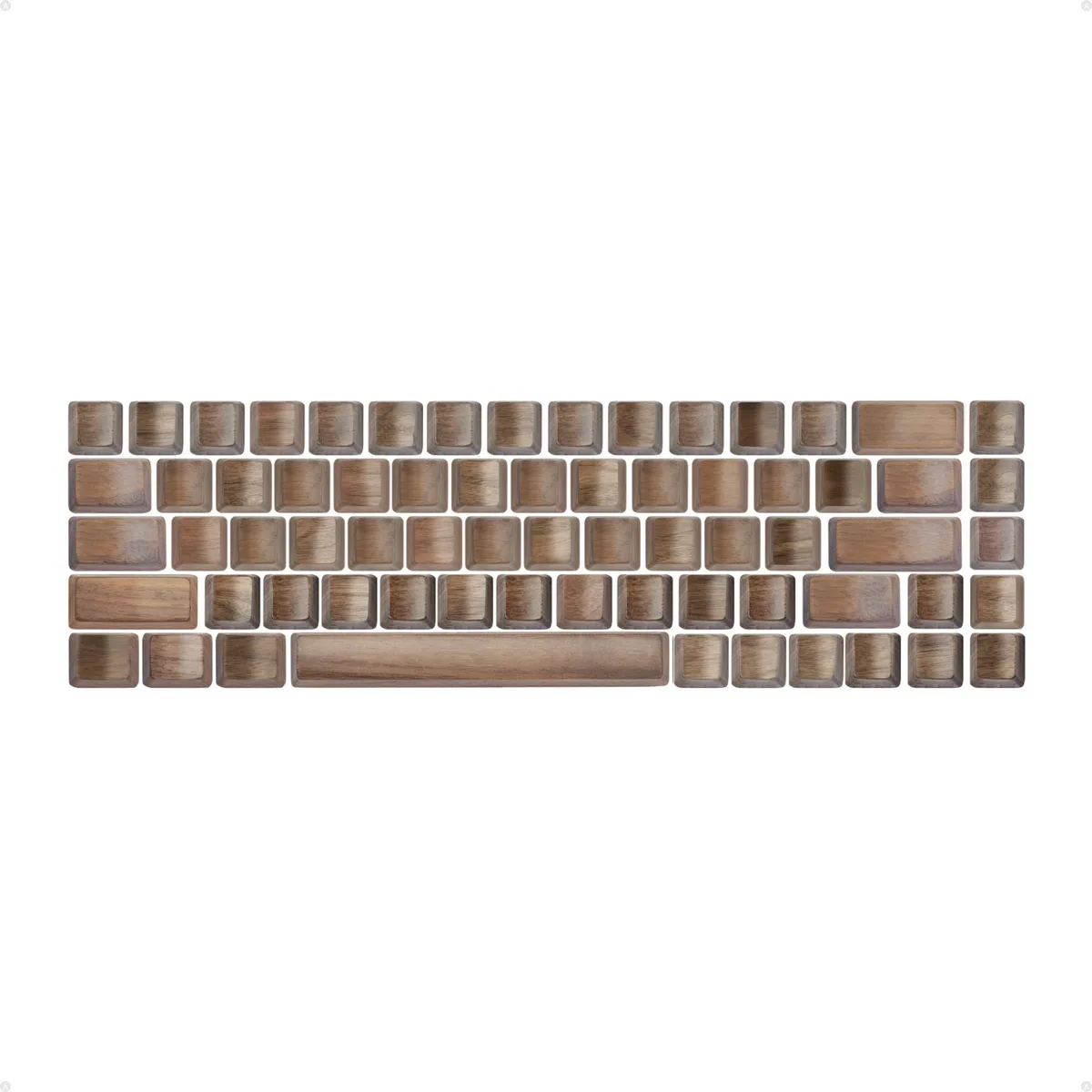 Loha Custom Loha Custom Black Walnut Wood Keycaps 65% 68-Key MX-Style OEM Profile — product photo