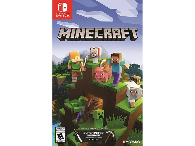 Nintendo Switch game card in red case with Minecraft artwork