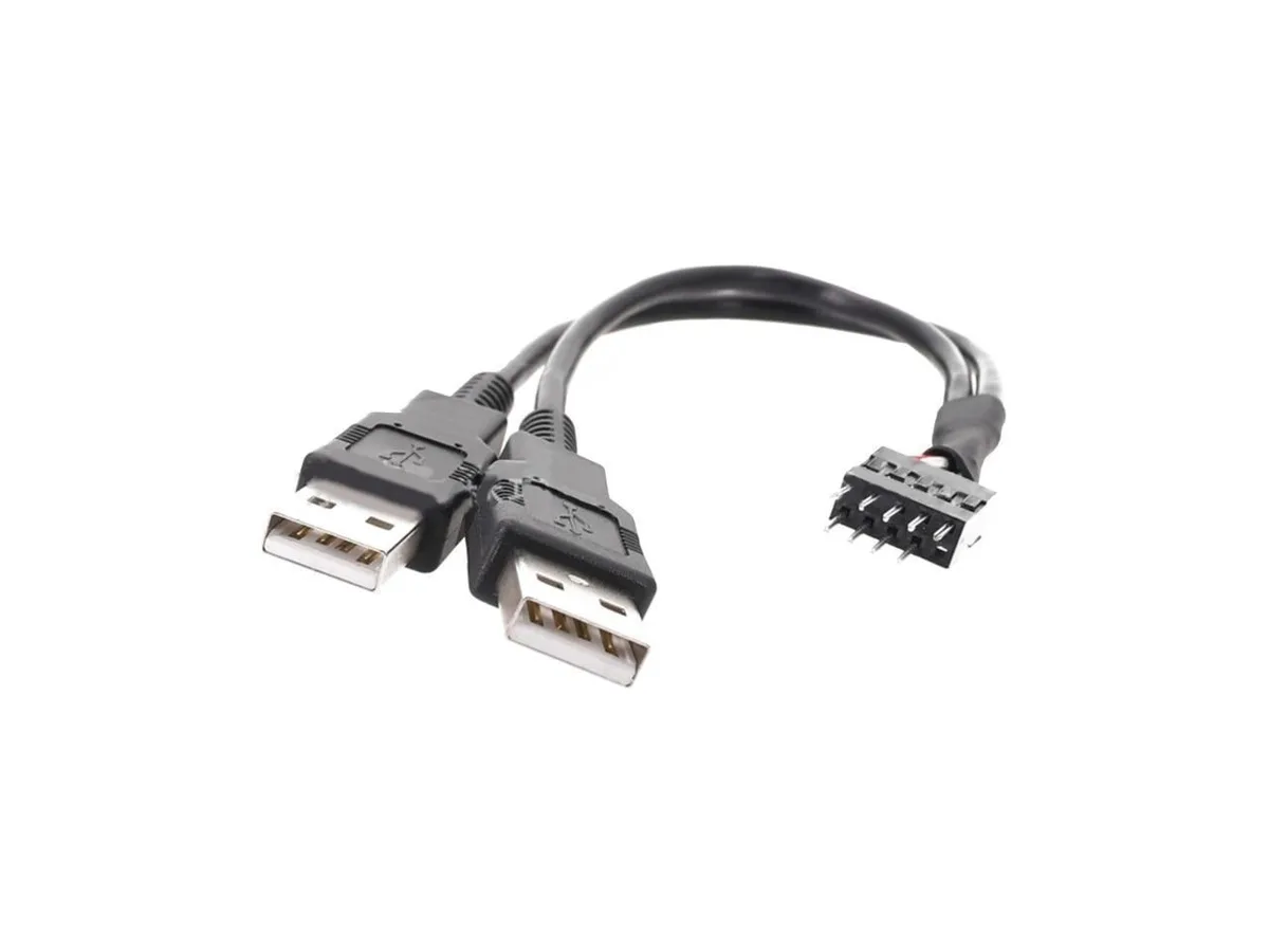 BUCIER BUCIER Dual USB 2.0 A Male to 9-Pin Header Cable 50cm — product photo
