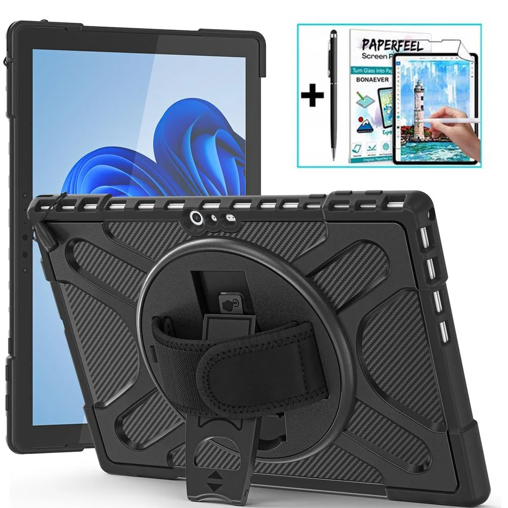 Werleo Werleo 12.3" Surface Pro 4-7 Plus shockproof case with kickstand, hand strap, pen holder, 2-in-1 stylus — product photo