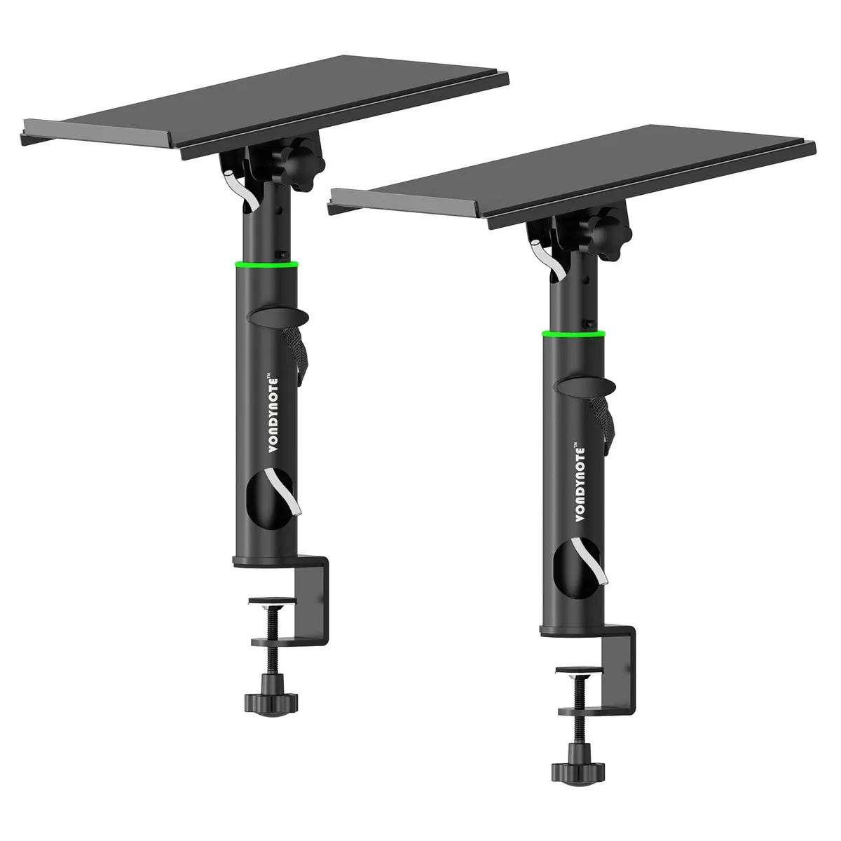  Avid Studio Monitor Stands Pair Desk Clamp 0-12° Tilt Cable Management Black — product photo