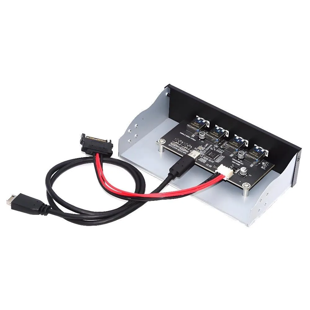 Fervit Fervit 4-Port 10Gbps USB 3.1 Gen 2 Type-C to Type-A Internal Hub Adapter for 5.25" Bay — product photo
