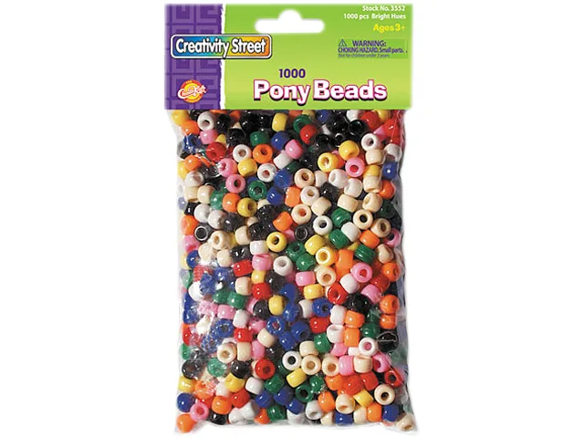 Chenille Kraft Chenille Kraft 3552 Pony Beads 6 mm x 9 mm 1000 pack accessory — product photo
