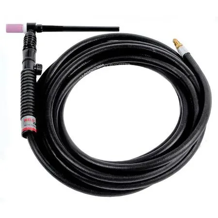 Air-cooled TIG torch kit with flexible neck and gas valve