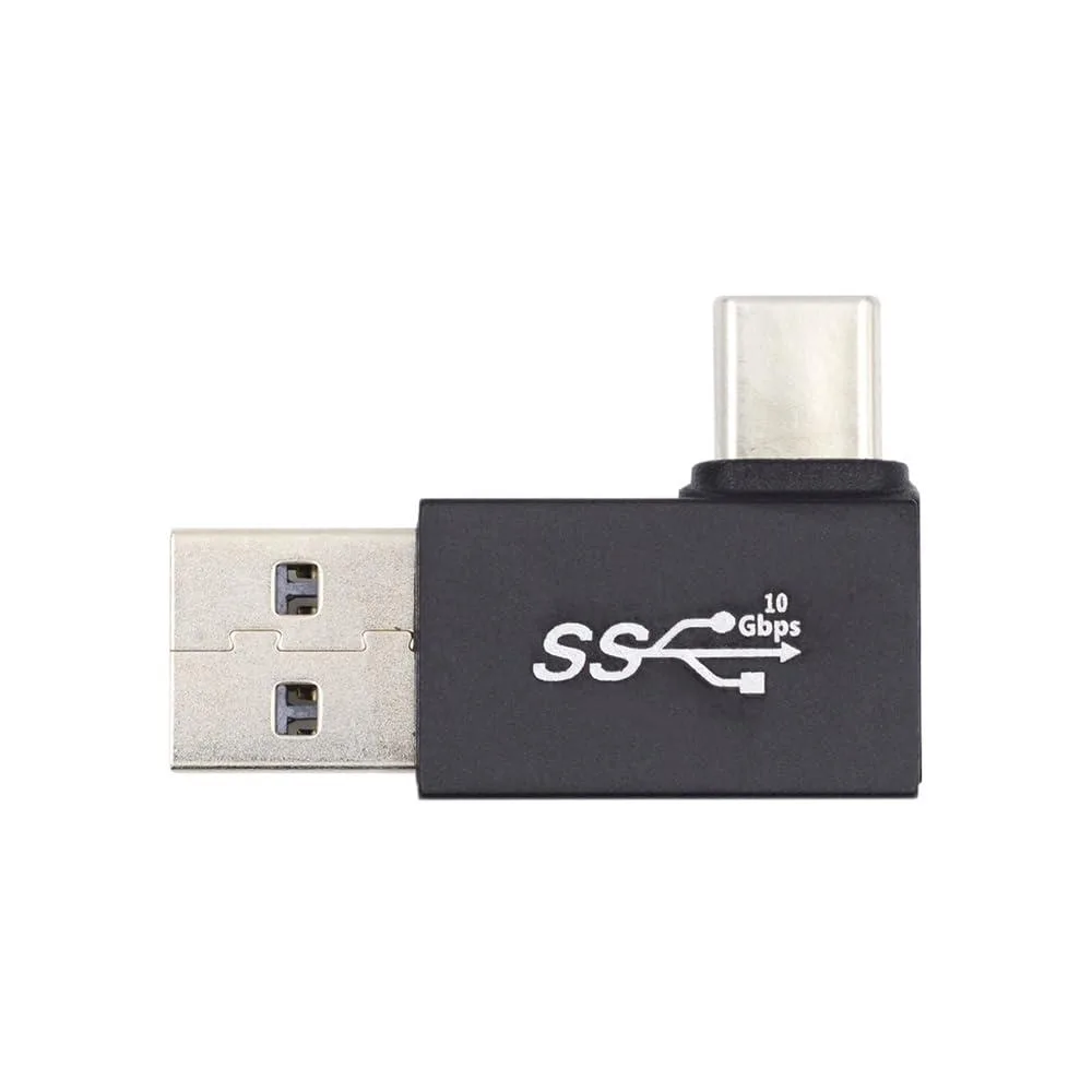 Vszerda Vszerda Right Angled 90 Degree USB 3.0 Type A Male to USB 3.1 Type C Male 10Gbps Adapter — product photo