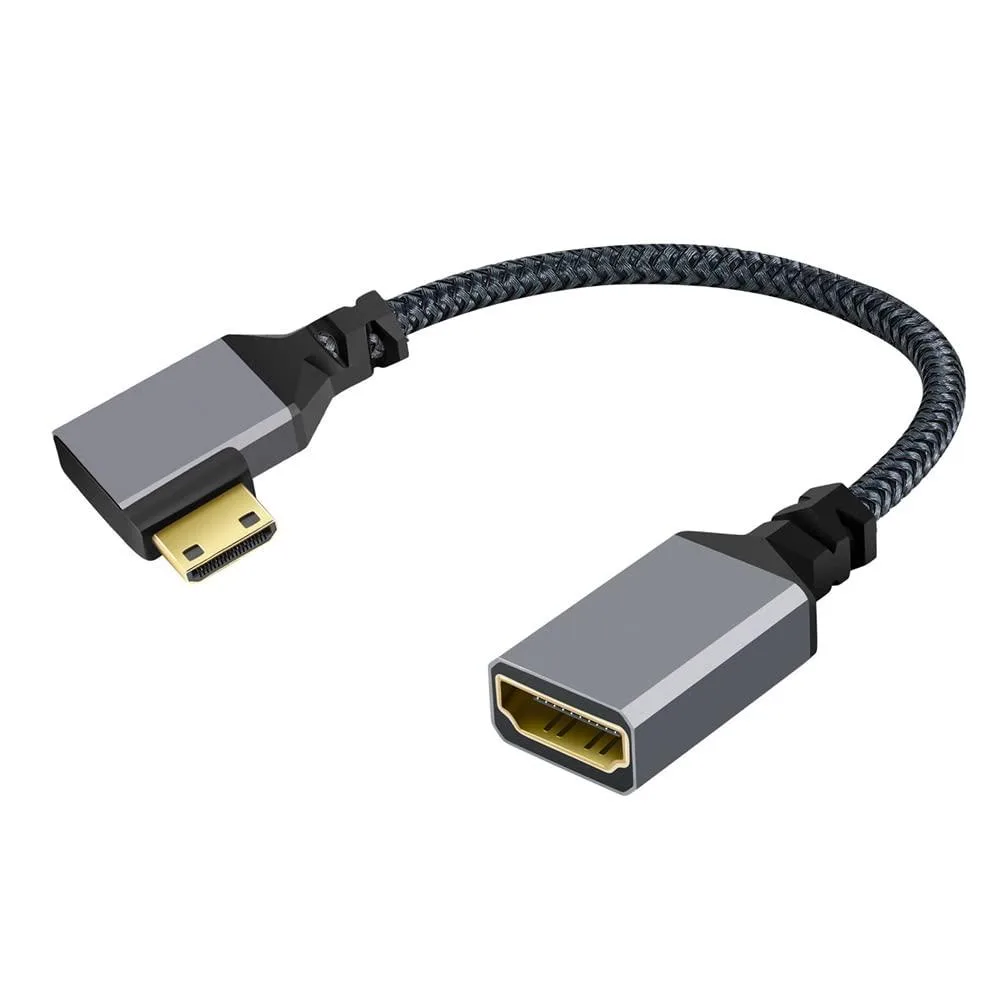 Fervit Fervit Mini HDMI 1.4 Male 90 Degree Left Angled to HDMI Female Extension Cable — product photo