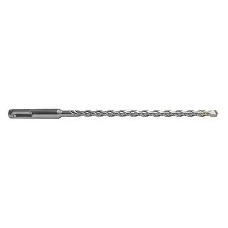 Two silver SDS Plus drill bits with pointed self-centering tips and spiral flutes