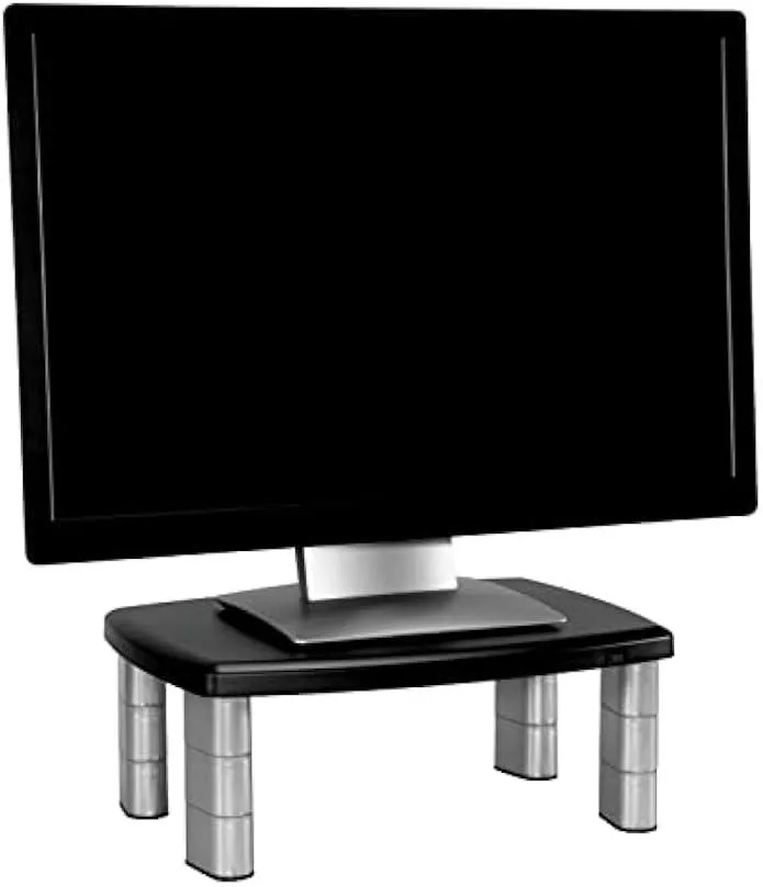 TAURKENAM TAURKENAM Adjustable Monitor Stand Silver/Black 15x12in 80lb 11in storage — product photo