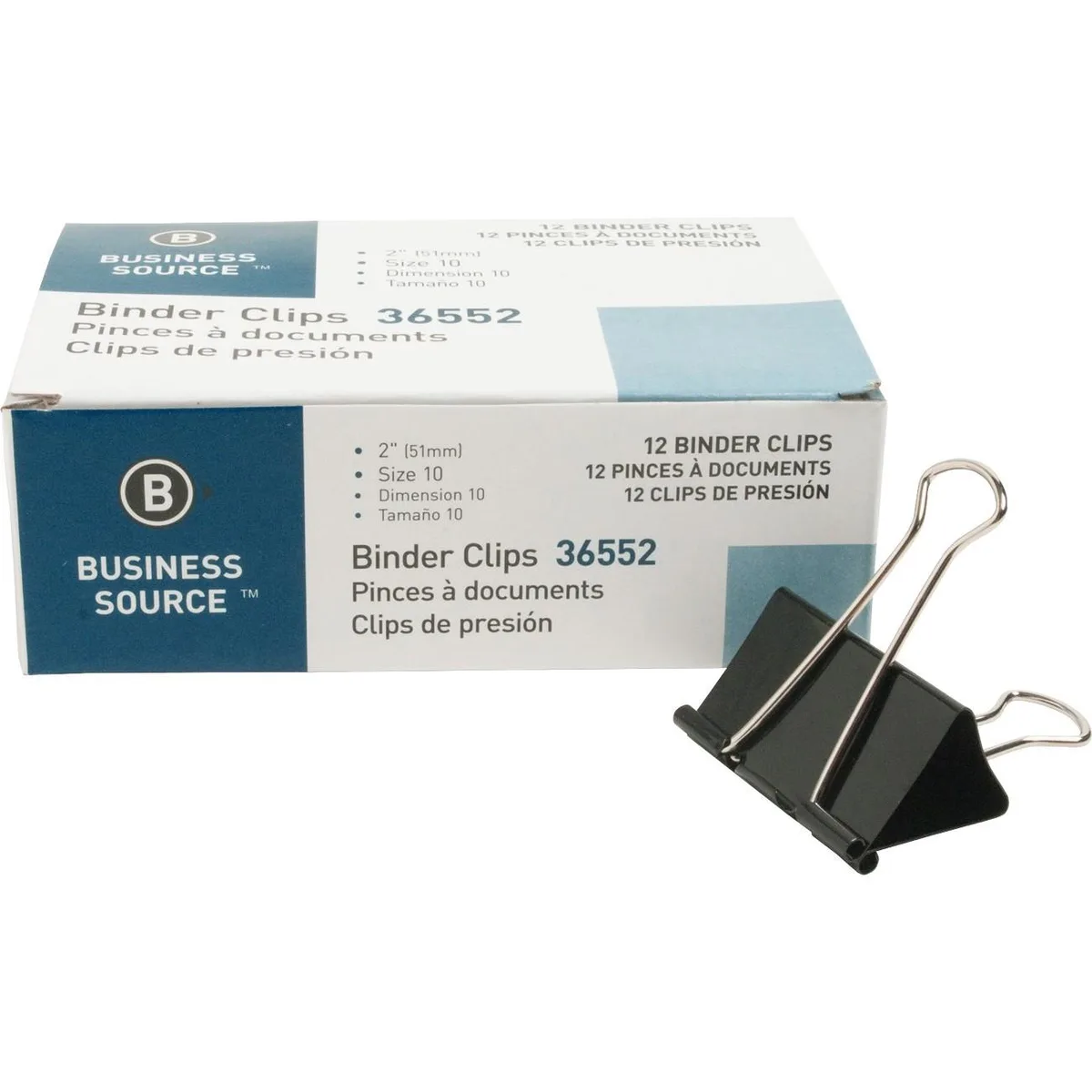 Business Source Business Source 36552BD Binder Clips Large 120 — product photo
