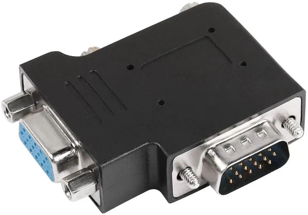 SMUGDESK SMUGDESK 90° Left Bend VGA Male to Female Adapter 15-pin DB15 — product photo