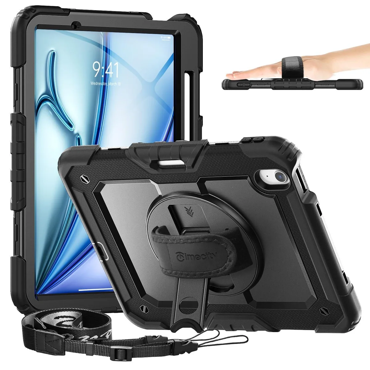 TIMECITY TIMECITY 2 in 1 Accessory for iPad Air 11 Inch M3 M2 2025 2024 Black — product photo