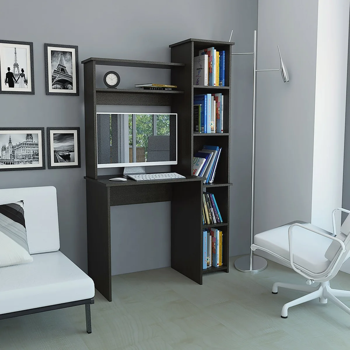 FM FURNITURE FM FURNITURE FM3938ELW Desk 24.8" W x 17.8" D x 27.8" H 63.9 lb — product photo
