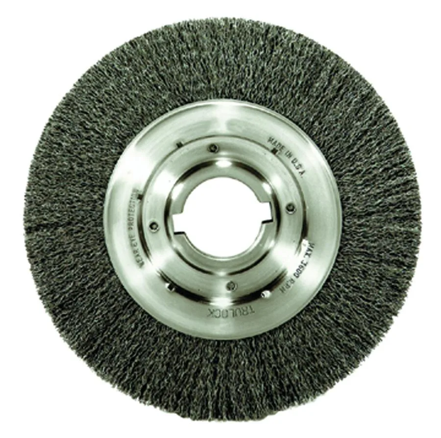 Weiler Weiler 06490 8" stainless wire wheel brush, 1" face, 0.012" wire, 20000 RPM — product photo
