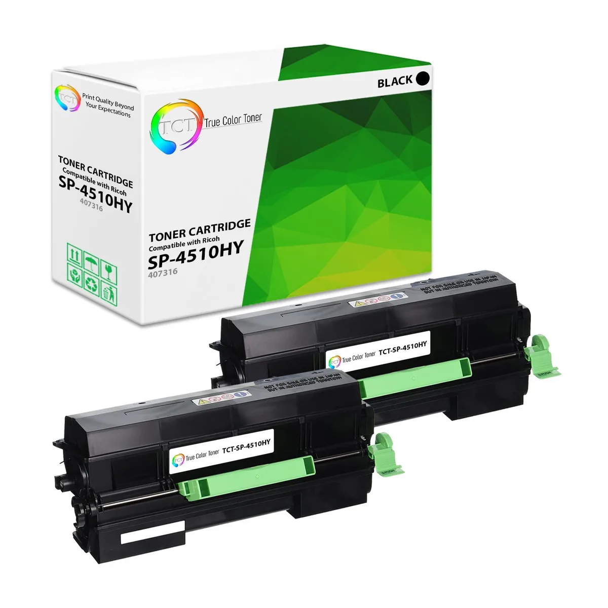 True Color Toner True Color Toner 407316 Black Toner Cartridge 2 Pack 12000 Pages — product photo