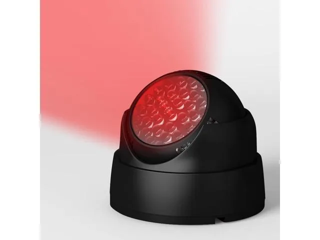 Compact black IR illuminator with power adapter, 39 characters