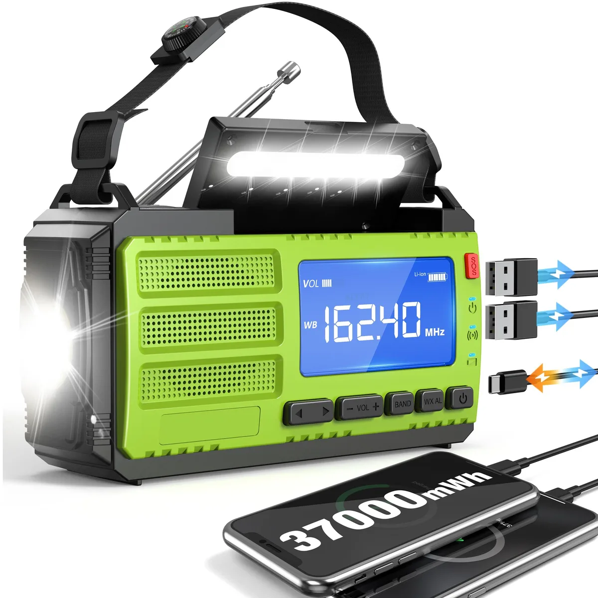  Rychi TM-091P Emergency Radio 10000mAh AM FM NOAA — product photo