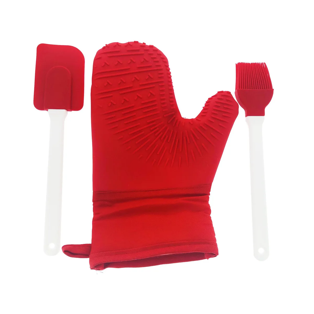 As Seen On TV As Seen On TV Smart Home Silicone Oven Mitt with Spatula &amp; Brush Red — product photo
